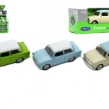 kovinski model trabant 1:60 od wellyja, 7 cm, prosti tek, mešanica barv