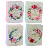 Darilna Vrečka Cvetlični Vzorci Best Wishes 23 x 18 x 10,5 cm