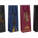 Darilna vrečka za steklenico M, 36 × 12,8 × 8,4 cm, celoletni motiv