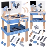 Velika lesena otroška delovna klop z orodjem