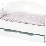 Bela lesena posteljica za punčke Small Foot