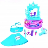 Otroška toaletna mizica z ogledalom in delujočim sušilnikom za lase