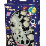 Svetleče dekoracije za steno in strop – zvezde in vesoljska telesa, 41 kosov