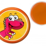 Oranžni leteči krožnik z dinosavrom 20 cm