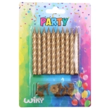 Svečke in stojala v zlati barvi