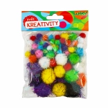 Pomponi z bleščicami mešanica velikosti