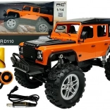 RC avto LAND ROVER Defender 1:14 – oranžen terenski avto na daljinsko upravljanje 4x4