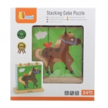 VIGA natakljive kocke – domače živali (9 kock)