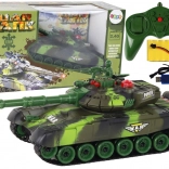 Velik daljinsko voden vojaški tank RC s 360-stopinjskim vrtenjem