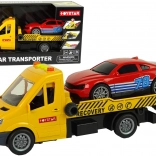 Vlečno vozilo z rampo in športnim avtomobilčkom s svetlobnimi in zvočnimi učinki