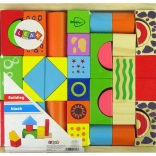 Lesene gradbene kocke grad in oblike