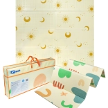 Velika obojestranska zložljiva penasta podloga HUMBI 200 × 180 cm XPE z motivi sonca in lune