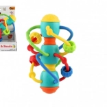 Spiralna ropotuljica in grizalo s kroglicami za dojenčke