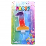 Zabavna svečka številka 1 z zvezdami