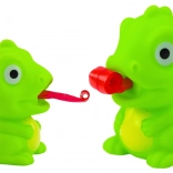 Gumijasti dinozaver z izvlečnim jezikom, zelen, 8 cm
