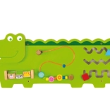 Lesena stenska senzorična tabla krokodil Viga, FSC, Montessori