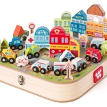 Lesena železniška proga in mesto v kovčku