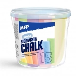 Otroške kredne barvice za pločnik, 15 kosov v vedru – mešanica barv