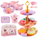 čajni in kavni set s čajnikom in piškoti za otroke