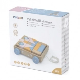 Leseni voz VIGA PolarB s kockami za vlečenje 21 ks