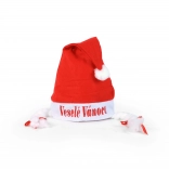 Božična kapa z belimi kitkami