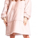 Cozy Noxxiez CH357 Bež – topla televizijska kapučasta odeja za najstnike in odrasle