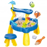 Woopie Miza za vodo in pesek XL z stolom 2v1 Delfinček 12 el.
