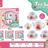 Keramični čajni set s cvetličnim motivom za otroke