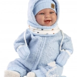 Realistična punčka dojenček z zvoki in mehkim tekstilnim telesom 44 cm