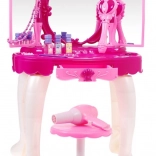 Toaletna mizica za malo princeso s čarobno palčko, roza