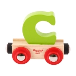 Leseni vagonček s črko C Bigjigs Rail