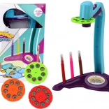 Projektor za risanje s 3 zamenljivimi diski in flomastri, vijoličen