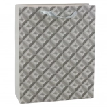 Darilna vrečka s 3D geometrijskim učinkom Siva 32 x 26 x 10,5 cm