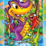 Lesene puzzle dinozavri na ribolovu 16 kosov