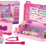 Rožnat otroški kovček za manikiro z nalepkami in konicami