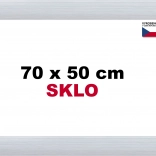 Aluminijast okvir za sestavljanke 70 × 50 cm, srebrn