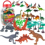 Boley dino figurice v vedru – 55-delni komplet T‑Rex in prijatelji