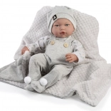 Realistična lutka dojenček Liam z zvoki in mehkim telesom - 38 cm