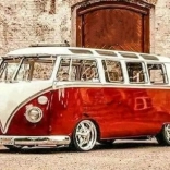 Diamantno slikarstvo Rdeči Volkswagen 30x40 cm