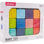 Set gumijastih senzoričnih kock z matematičnimi aktivnostmi (12 kos)