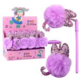 Dolgo gel pisalo z vijoličnim cofom