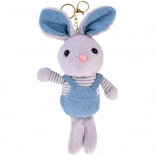 prisrčen plišasti zajček za ključe v hlačah na naramnice