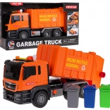 Oranžen smetarski tovornjak z zvočno funkcijo + dodatki