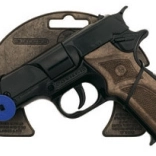 Policijska kovinska pištola na kapsule, črna, 8 strelov