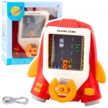 Otroški dirkalni simulator Raketa z volanom in zvoki – rdeč