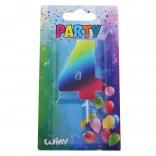 Rojstnodnevna svečka številka 4 mavrična