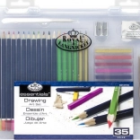 ROYAL & LANGNICKEL risarski komplet v plastičnem kovčku, 35 delov