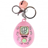 Rožnata obesna verižica s ključem z igro kamen, papir, škarje