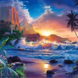 Diamantno barvanje Zahod sonca na otoku 30x40 cm