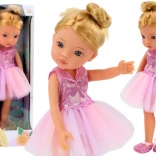 Rožnata baletna punčka v obleki 33 cm